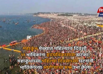 महाकुंभ मेळ्यात पहिल्याच दिवशी ११ भाविकांना हृदयविकाराचा झटका; महाकुंभाच्या पहिल्या दिवसाच्या घटनांनी भाविकांच्या आरोग्याचा प्रश्न उभा केला